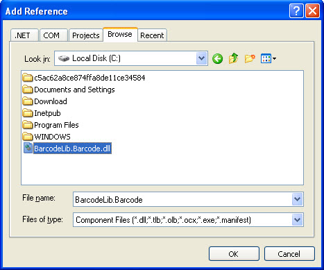 Add Reference Browse tab screenshot