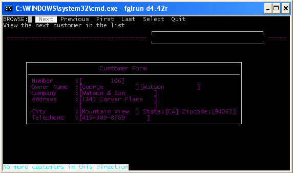 Text mode rendering screenshot