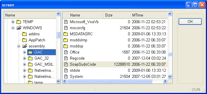 Form with tree view screenshot