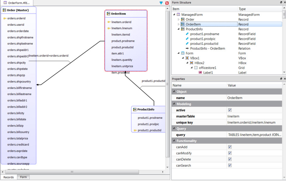 This figure is a screenshot of a Business Record diagram.