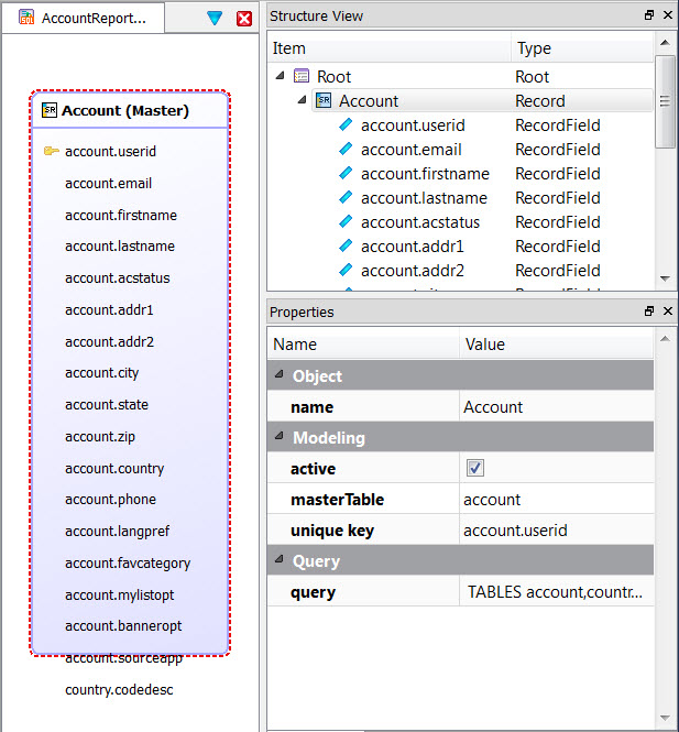 This figure is a screenshot of a Populated Business Record.